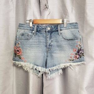 Mossimo • Embroidered High Rise Jean Short